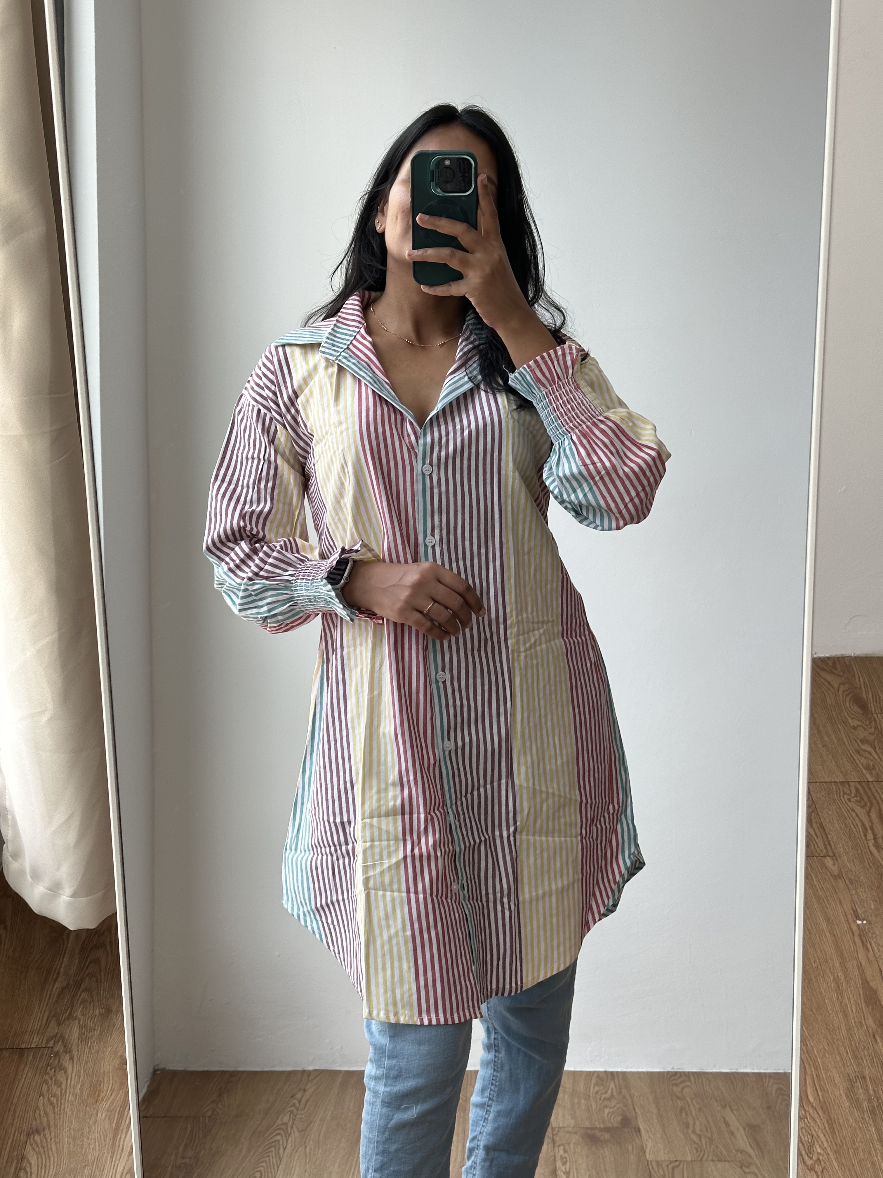 Multicoloured Stripe Long Shirt