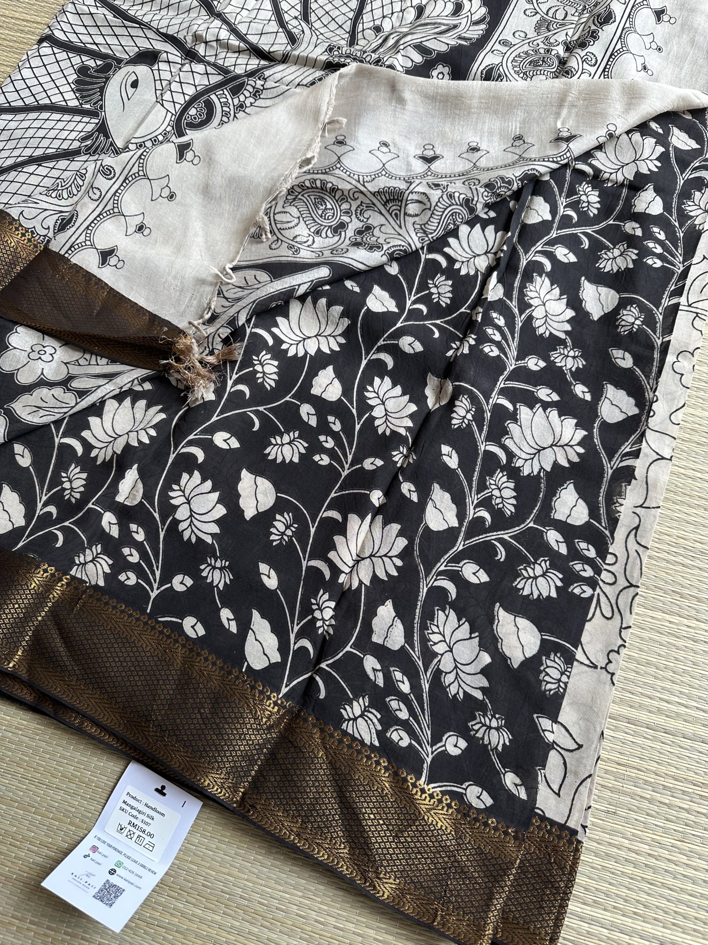 Mangalagiri Silk with Kalamkari (1)