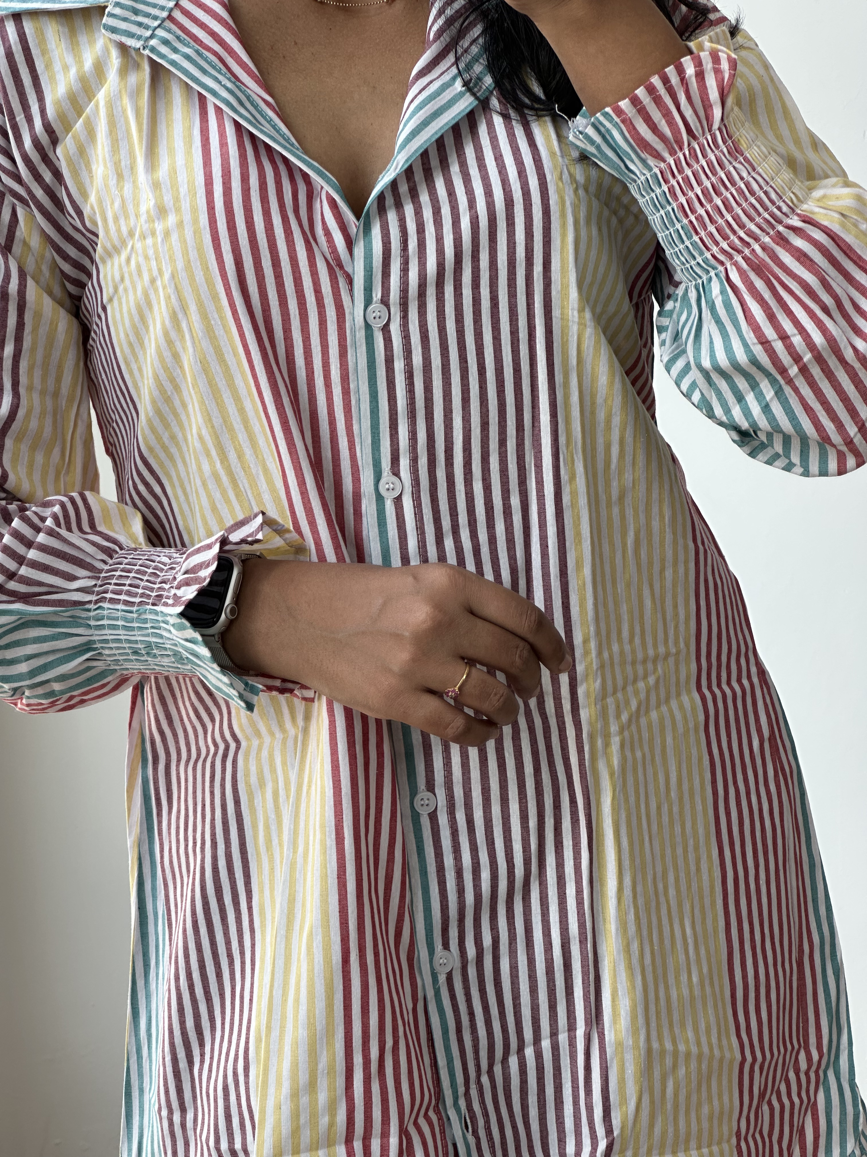 Multicoloured Stripe Long Shirt