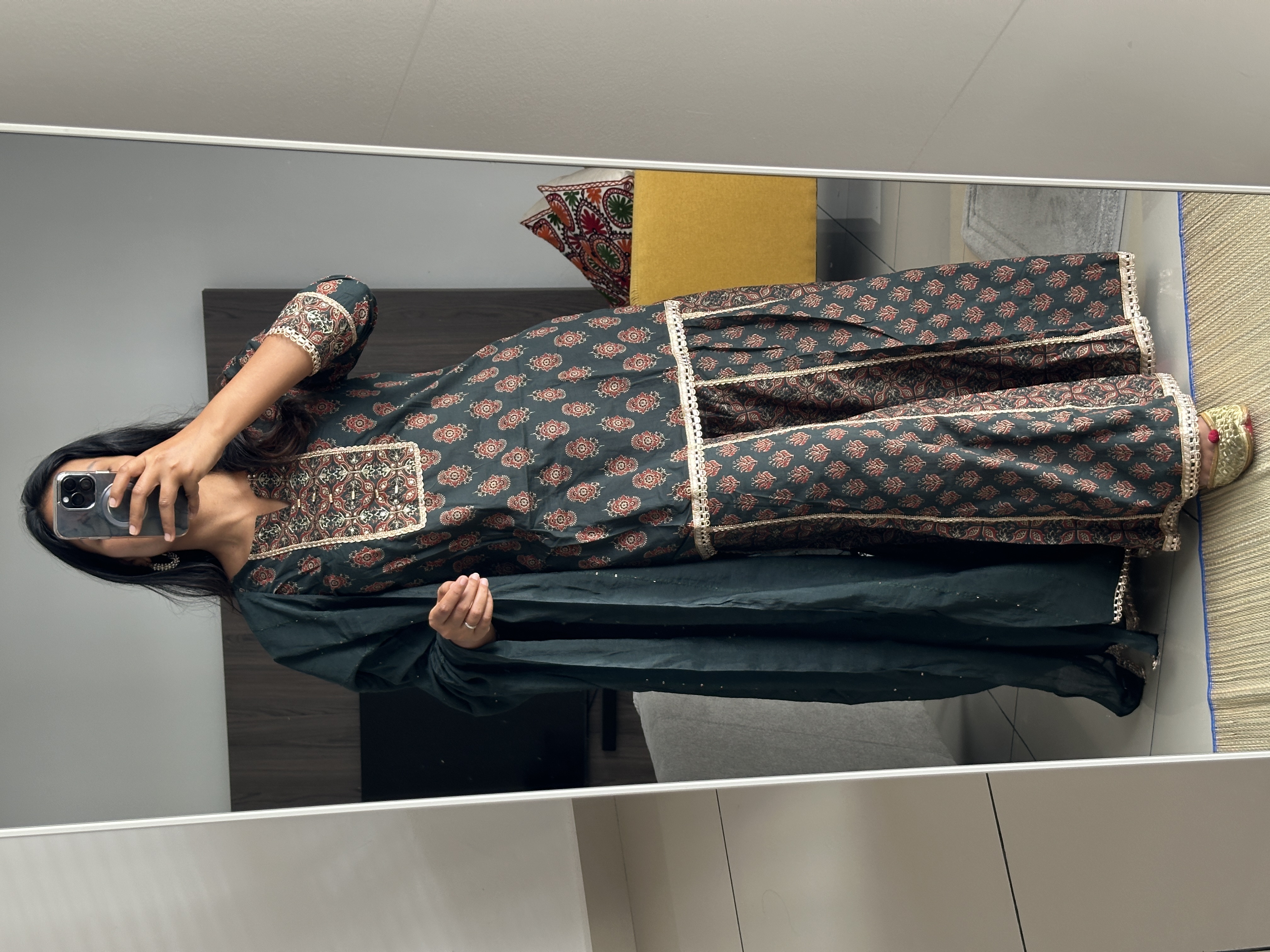 Pure Ajrakh Sharara Set