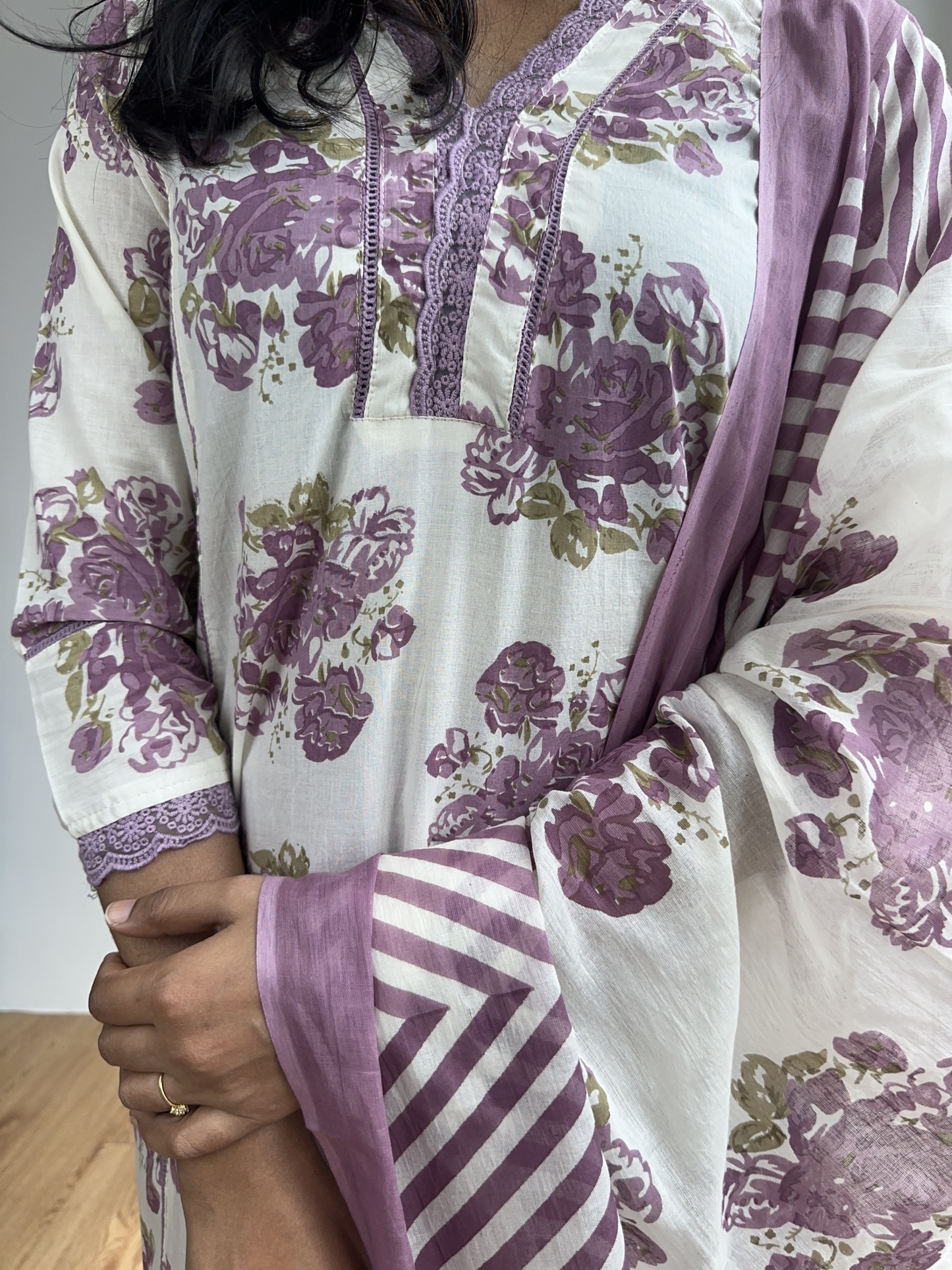 Lace Work Kurta Set