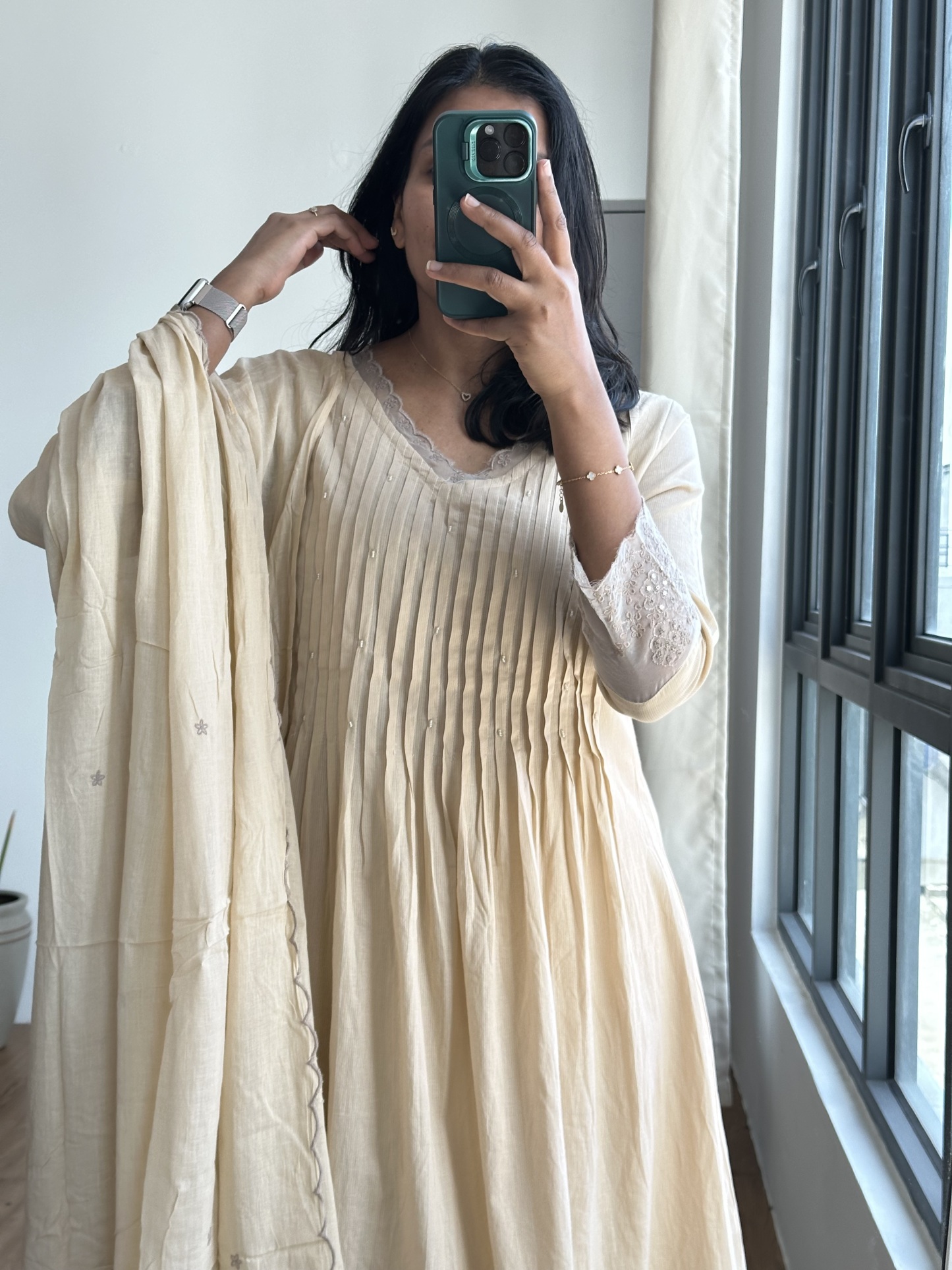 Mul Cotton Lace Suit