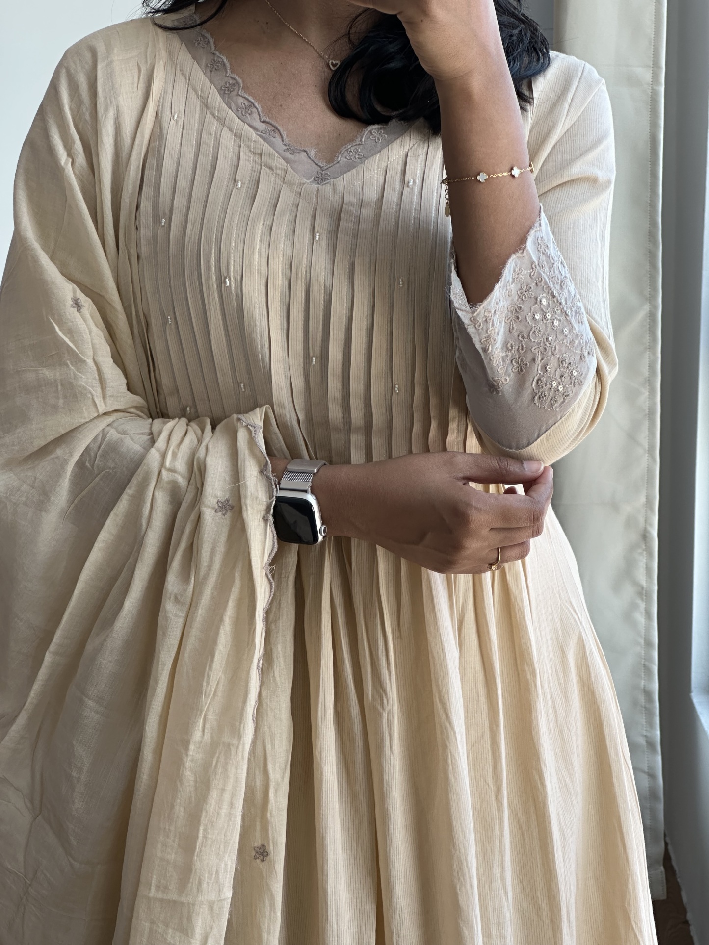 Mul Cotton Lace Suit