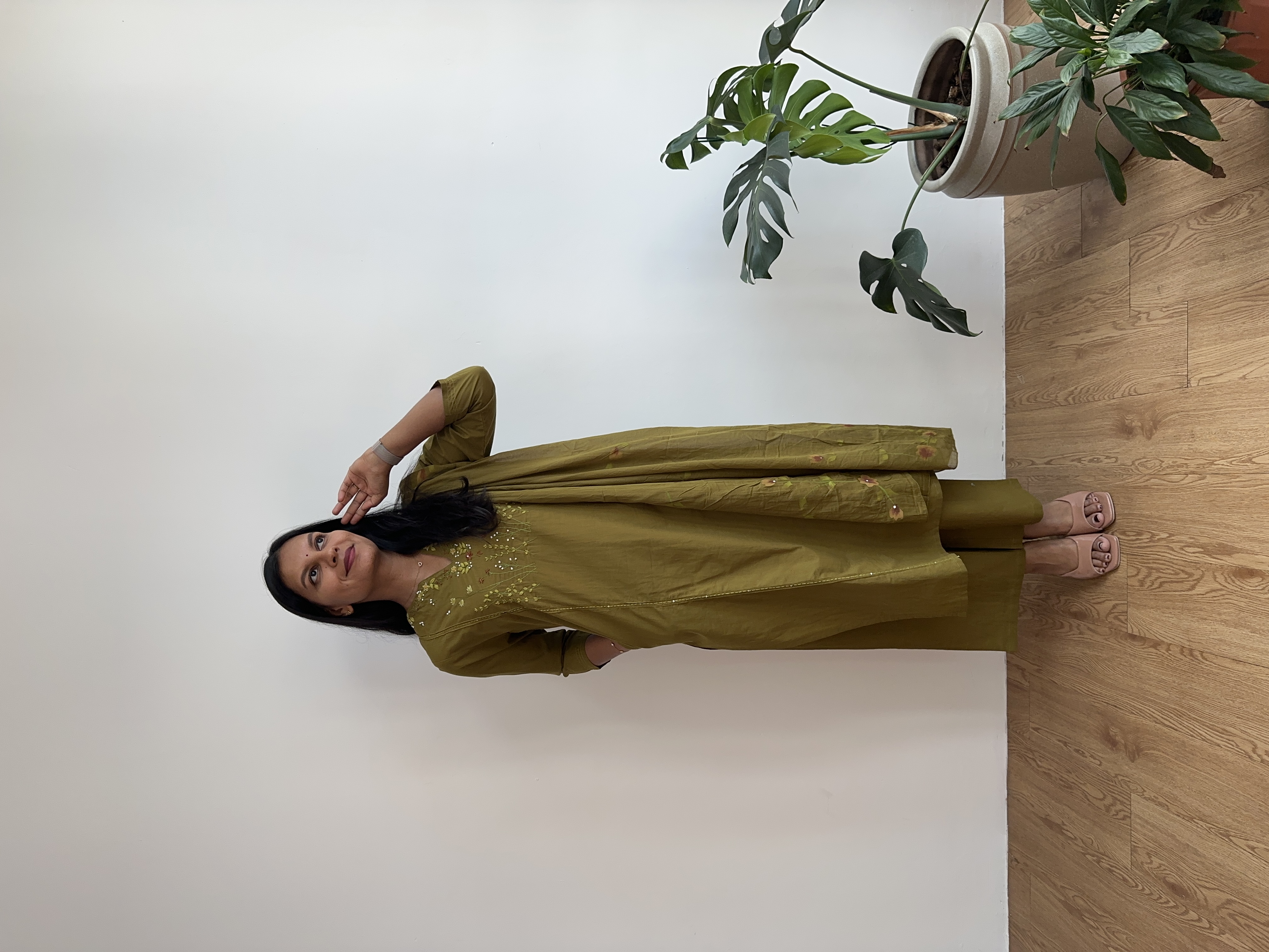 Green Embroidered Suit