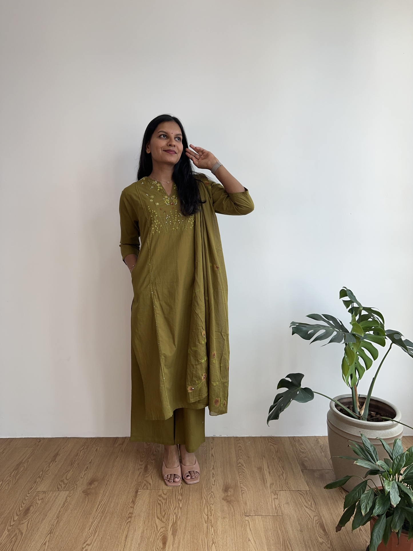 Green Embroidered Suit