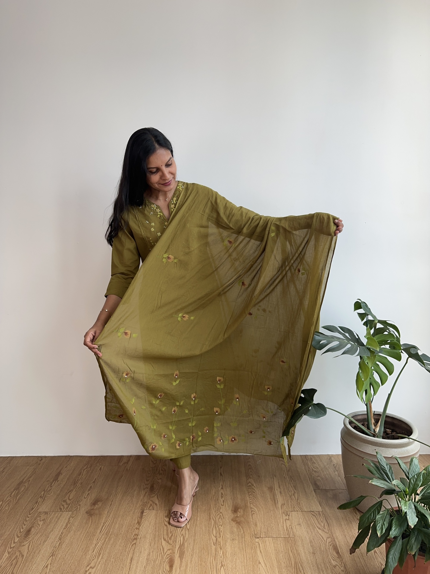 Green Embroidered Suit