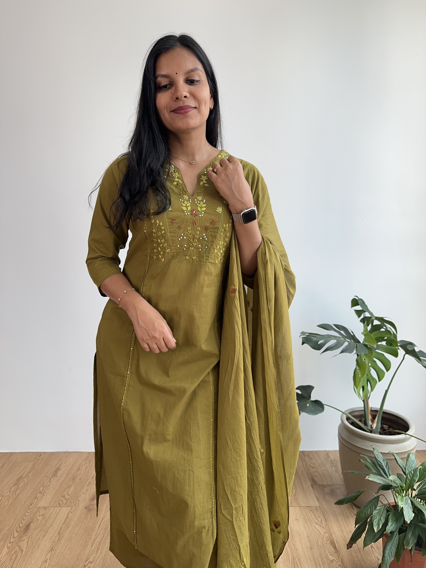 Green Embroidered Suit