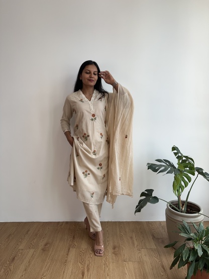 Floral Embroidered Suit