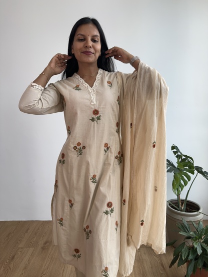 Floral Embroidered Suit