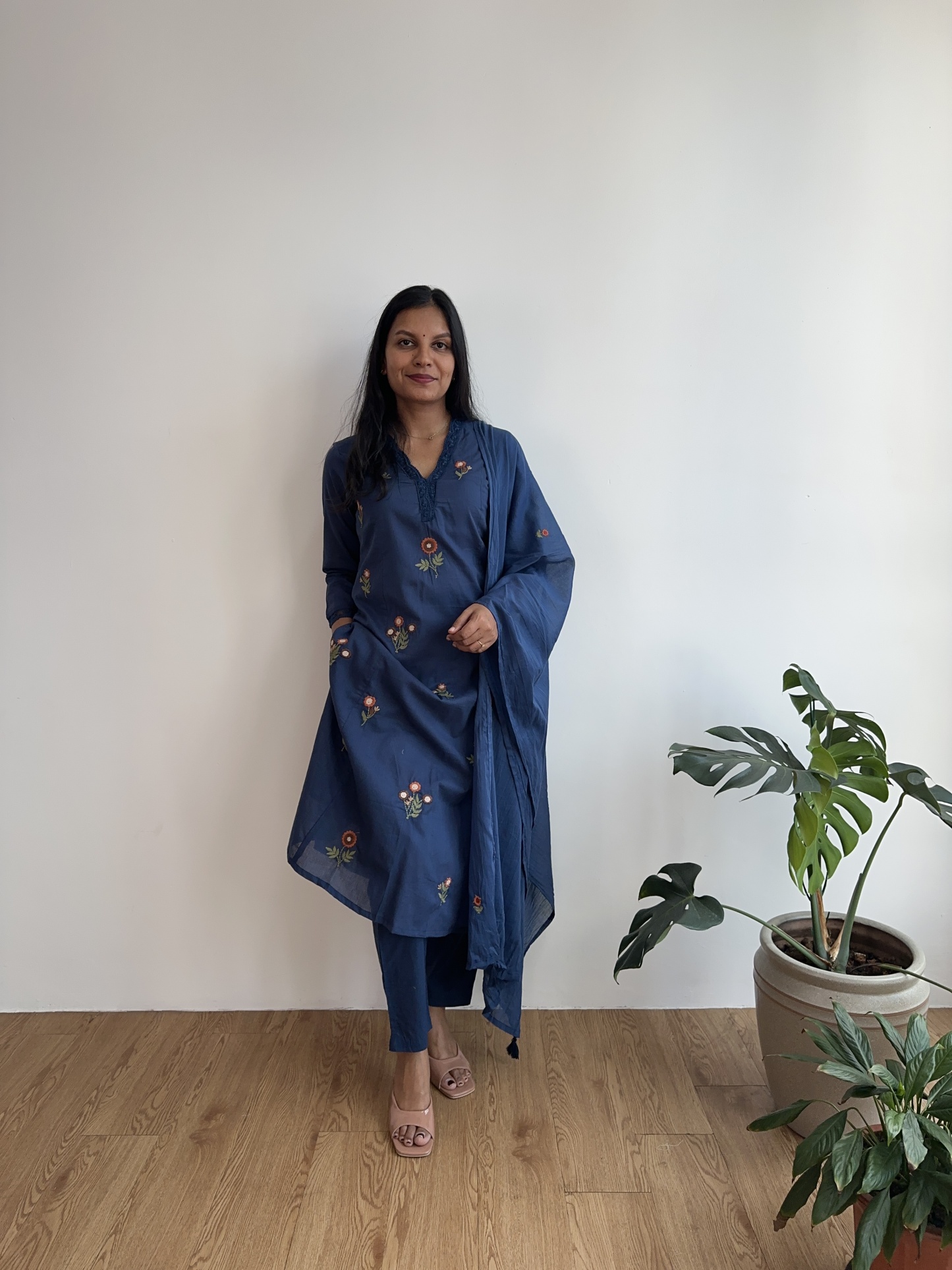 Floral Embroidered Suit