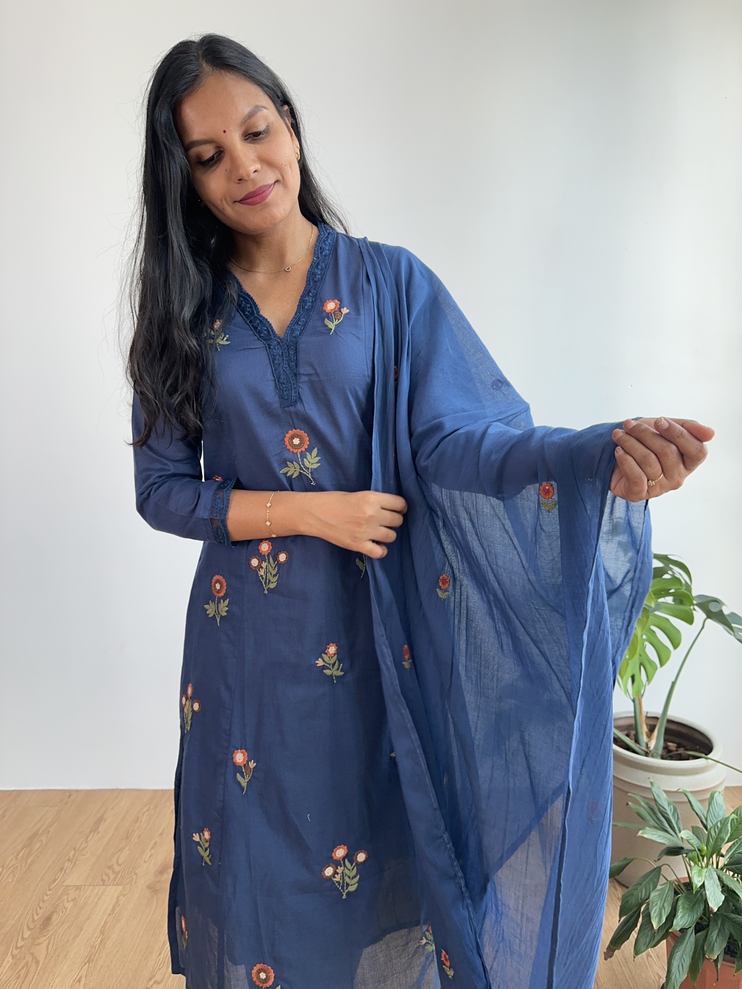 Floral Embroidered Suit