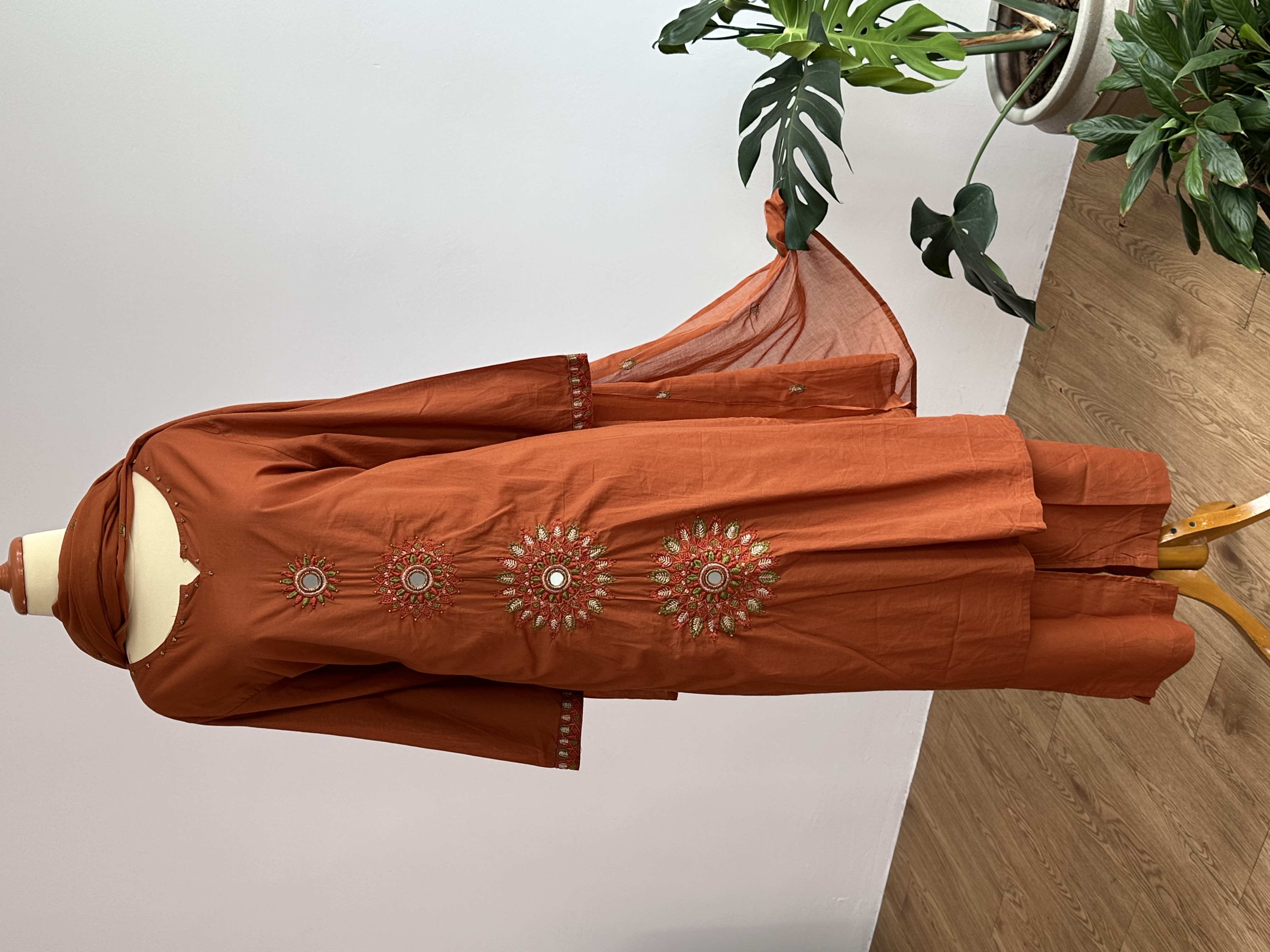 Rust Embroidered Suit