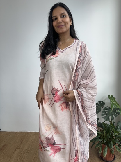 Linen Cotton Kurta Set