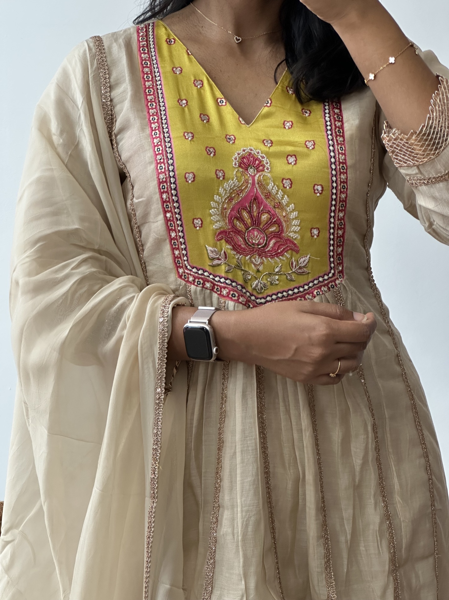 Mul Chanderi Kurta Set