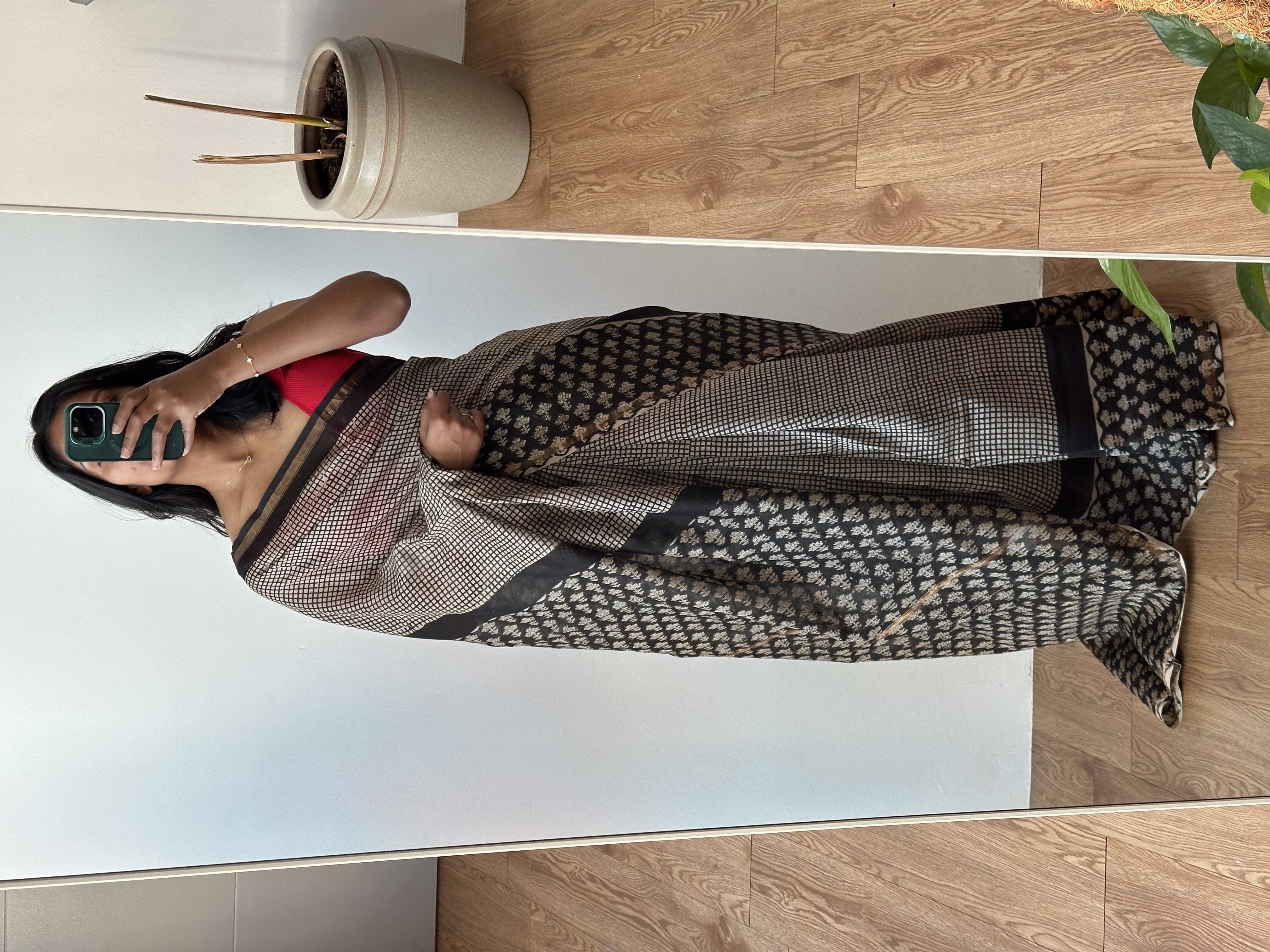 Chanderi Silk Handblock Saree