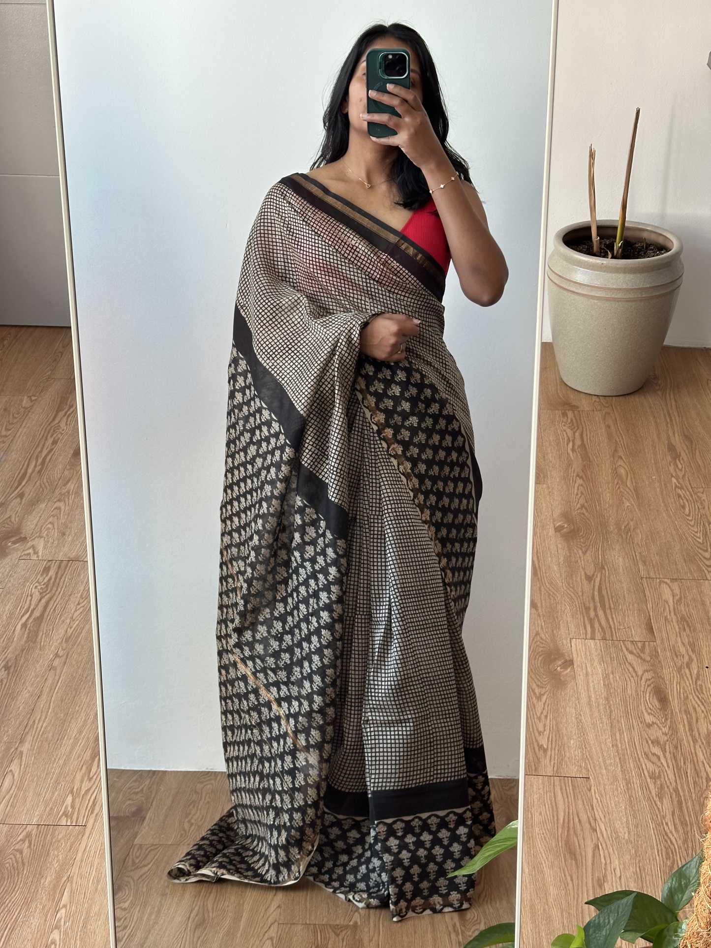 Chanderi Silk Handblock Saree