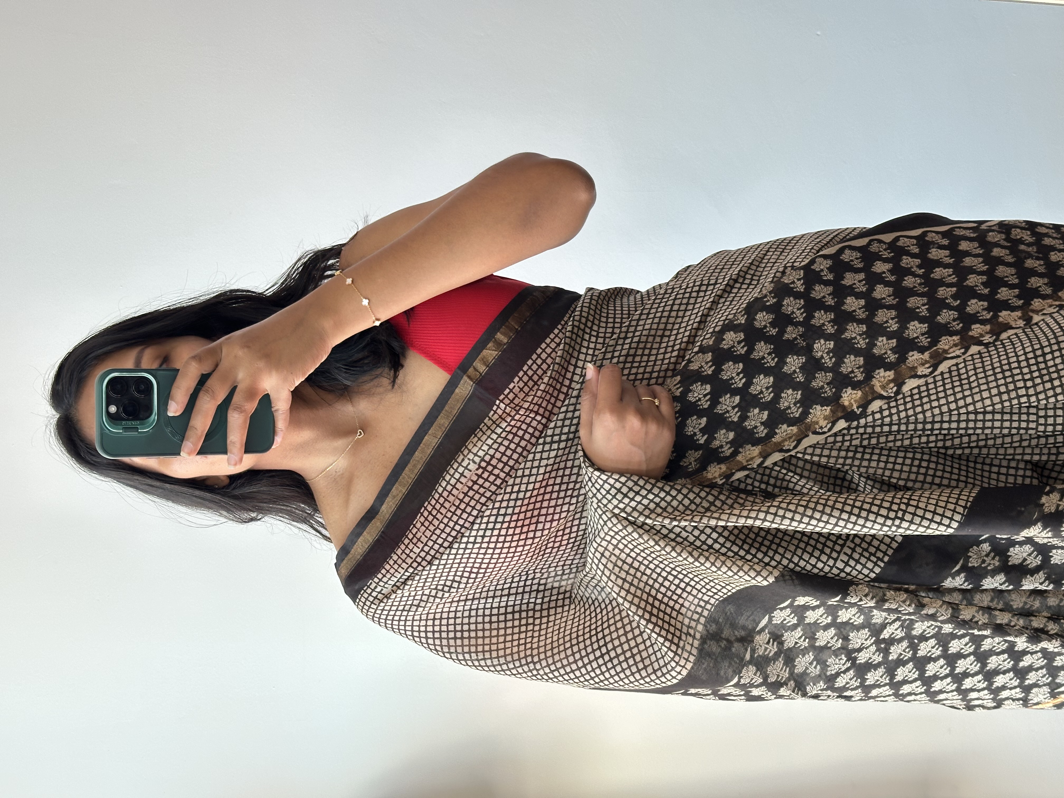 Chanderi Silk Handblock Saree