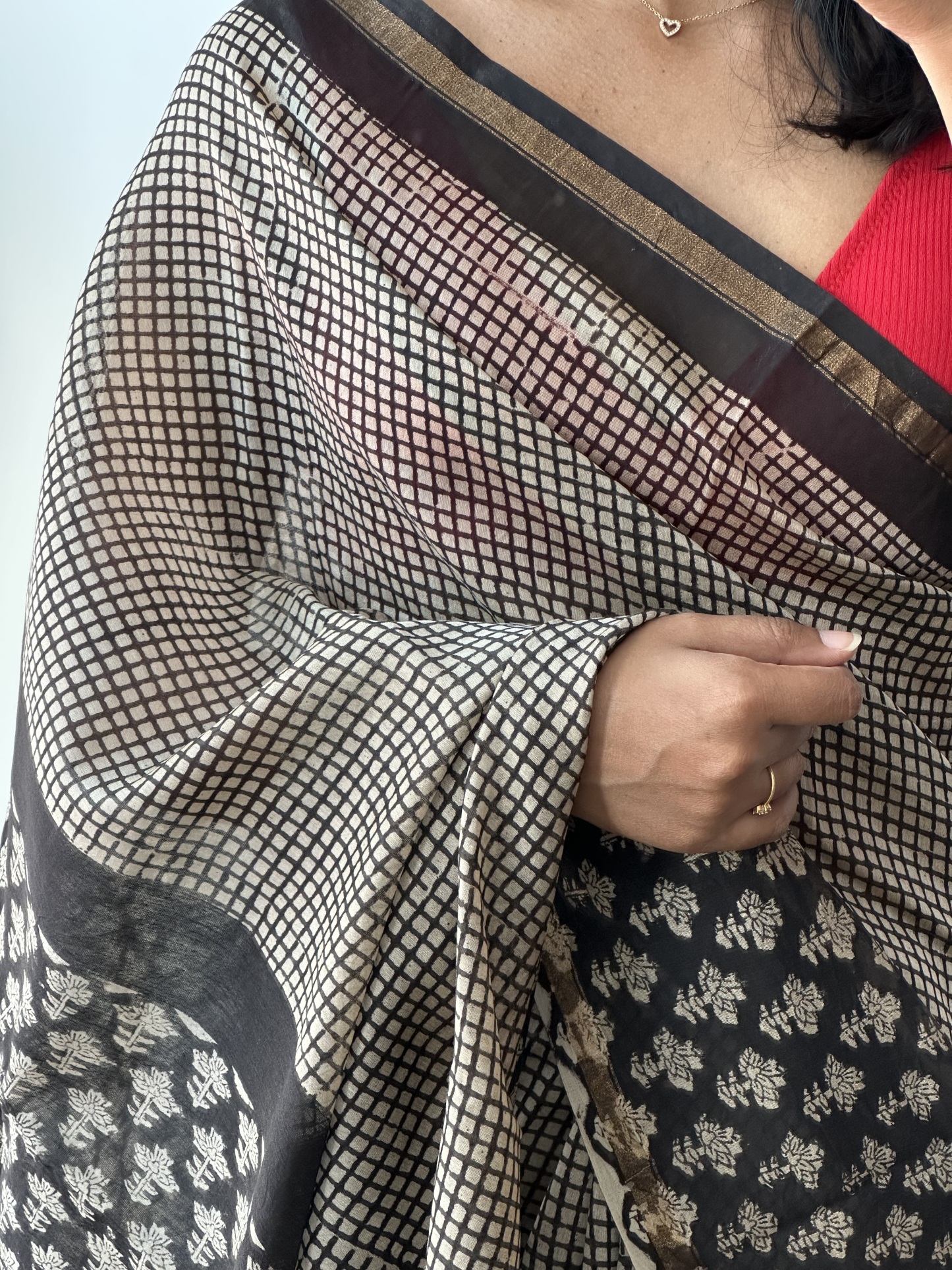 Chanderi Silk Handblock Saree