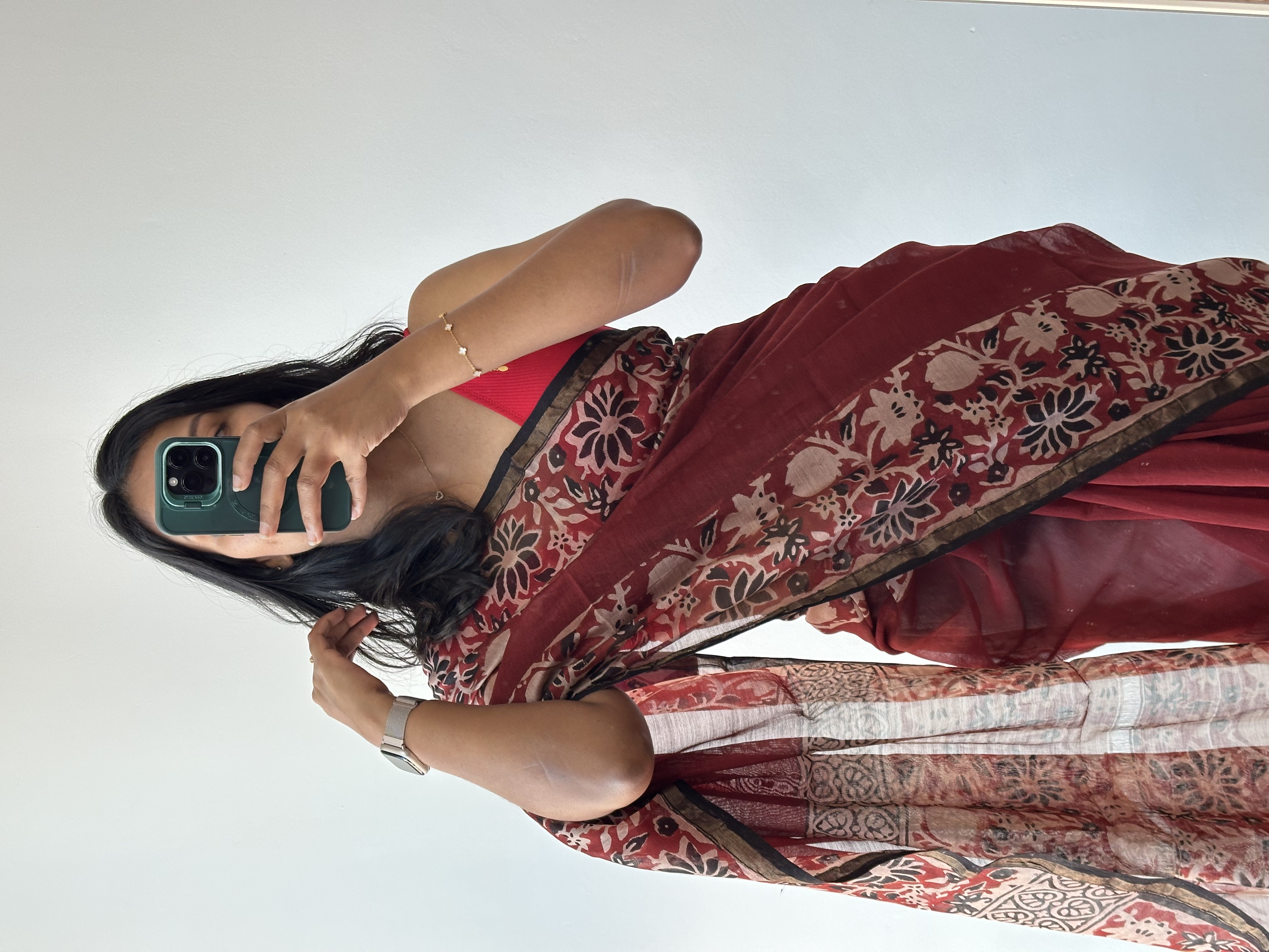 Chanderi Silk Handblock Saree