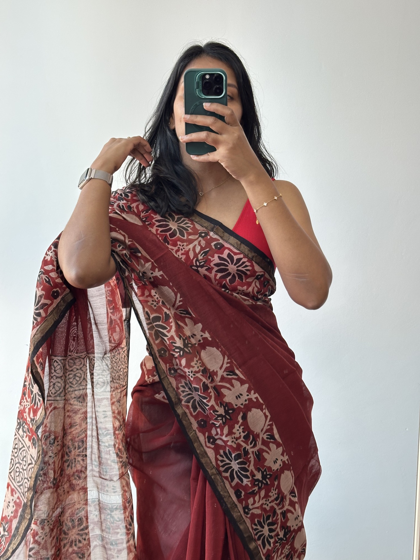 Chanderi Silk Handblock Saree