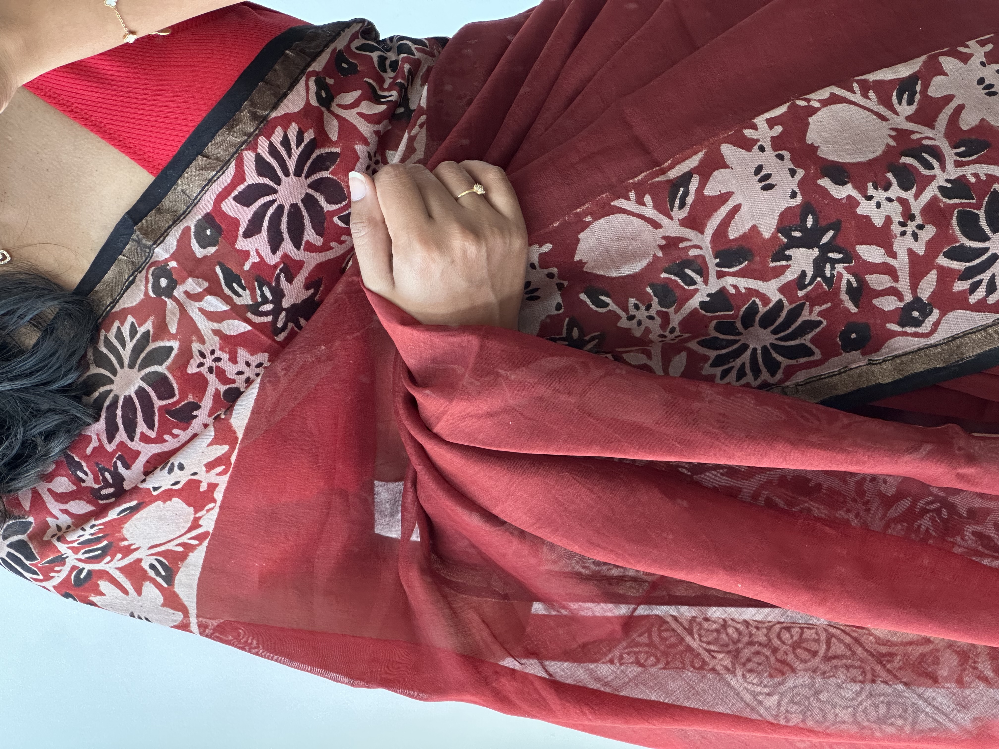 Chanderi Silk Handblock Saree