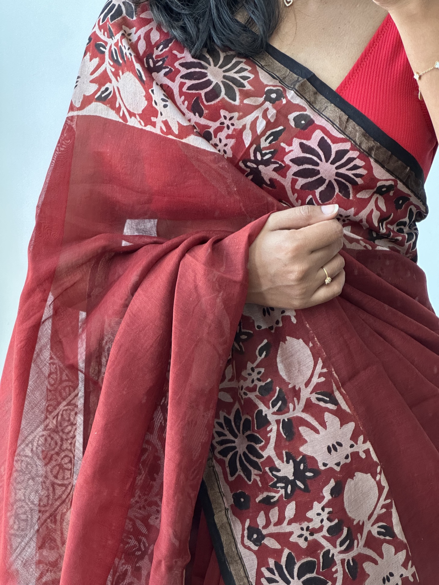 Chanderi Silk Handblock Saree