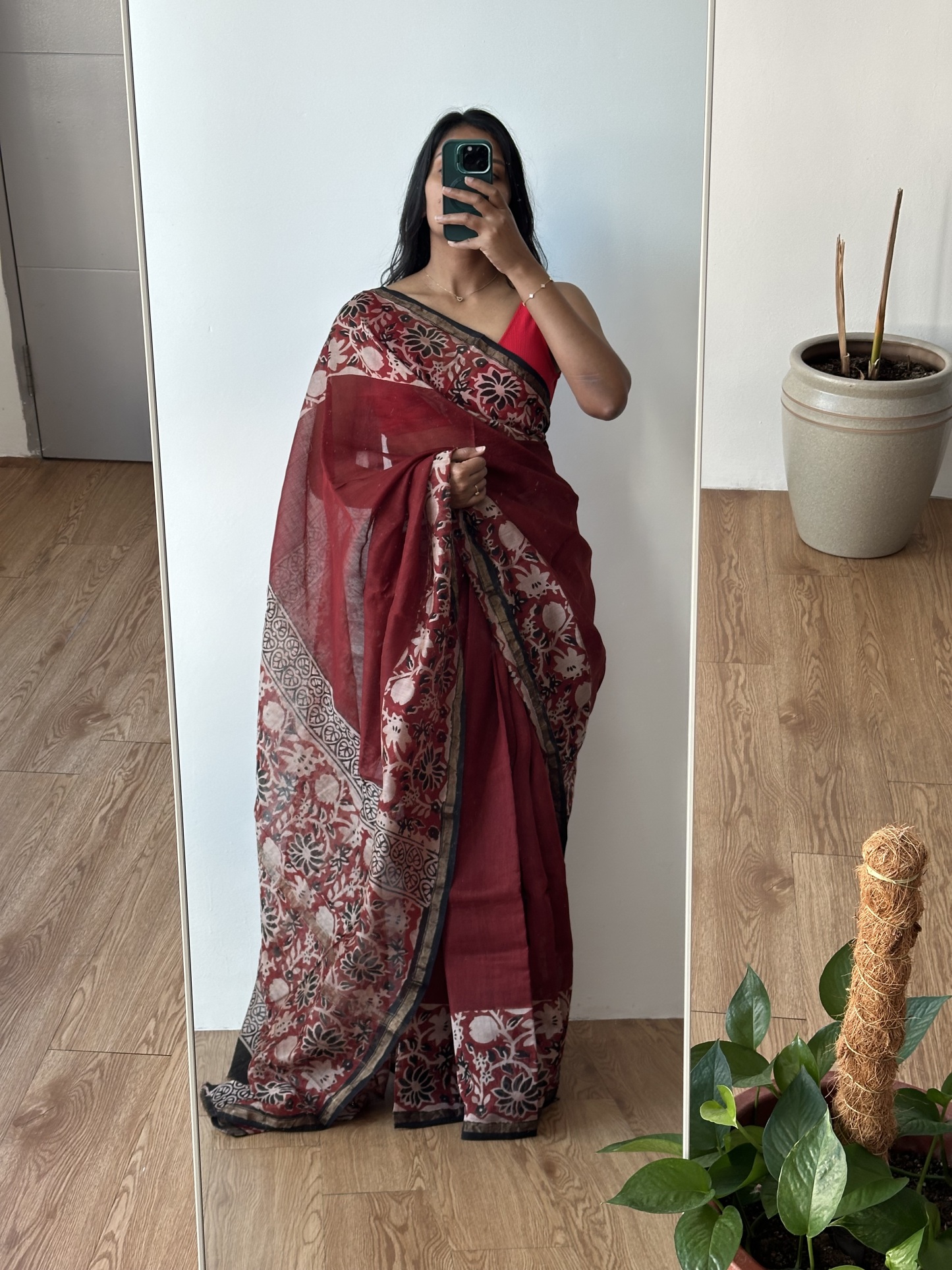 Chanderi Silk Handblock Saree