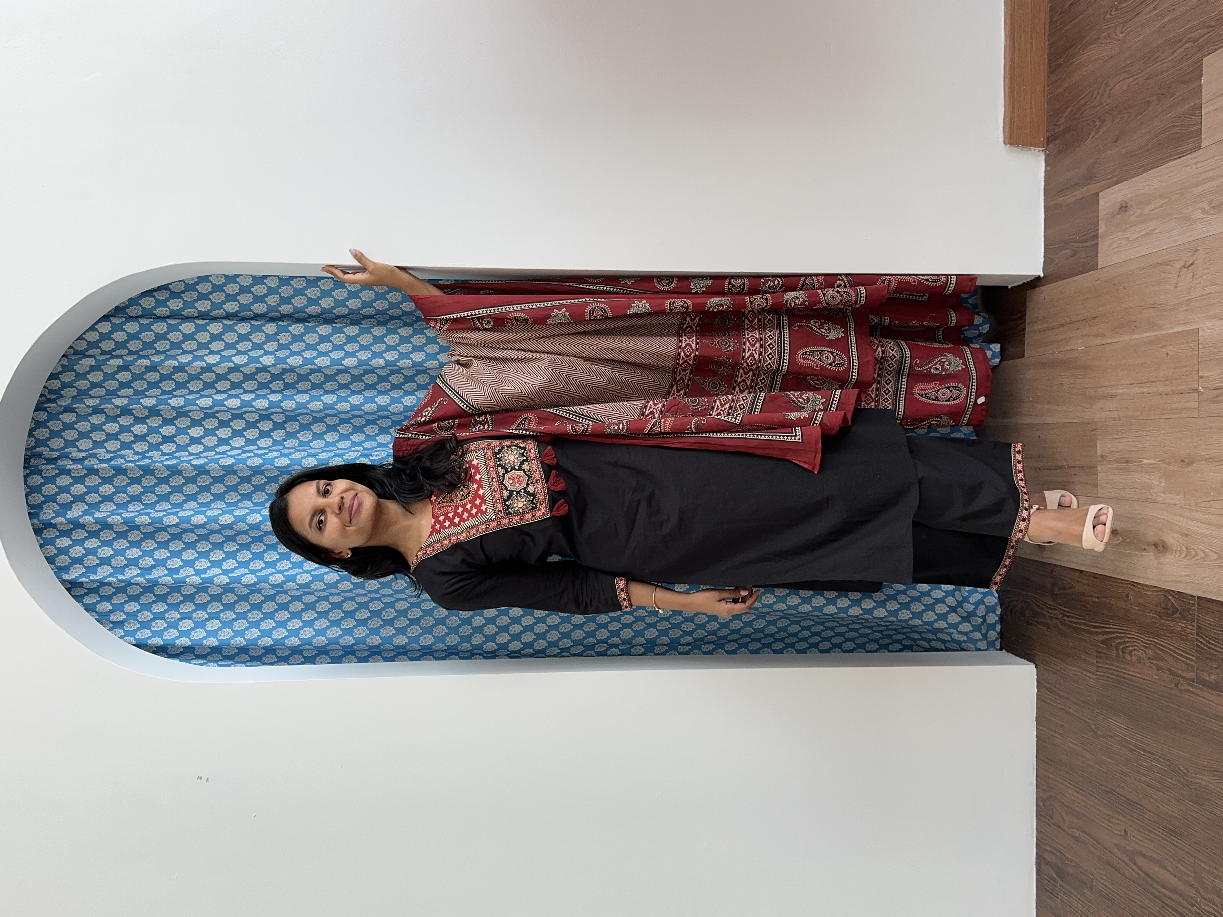 Black Ajrakh Patch Suit