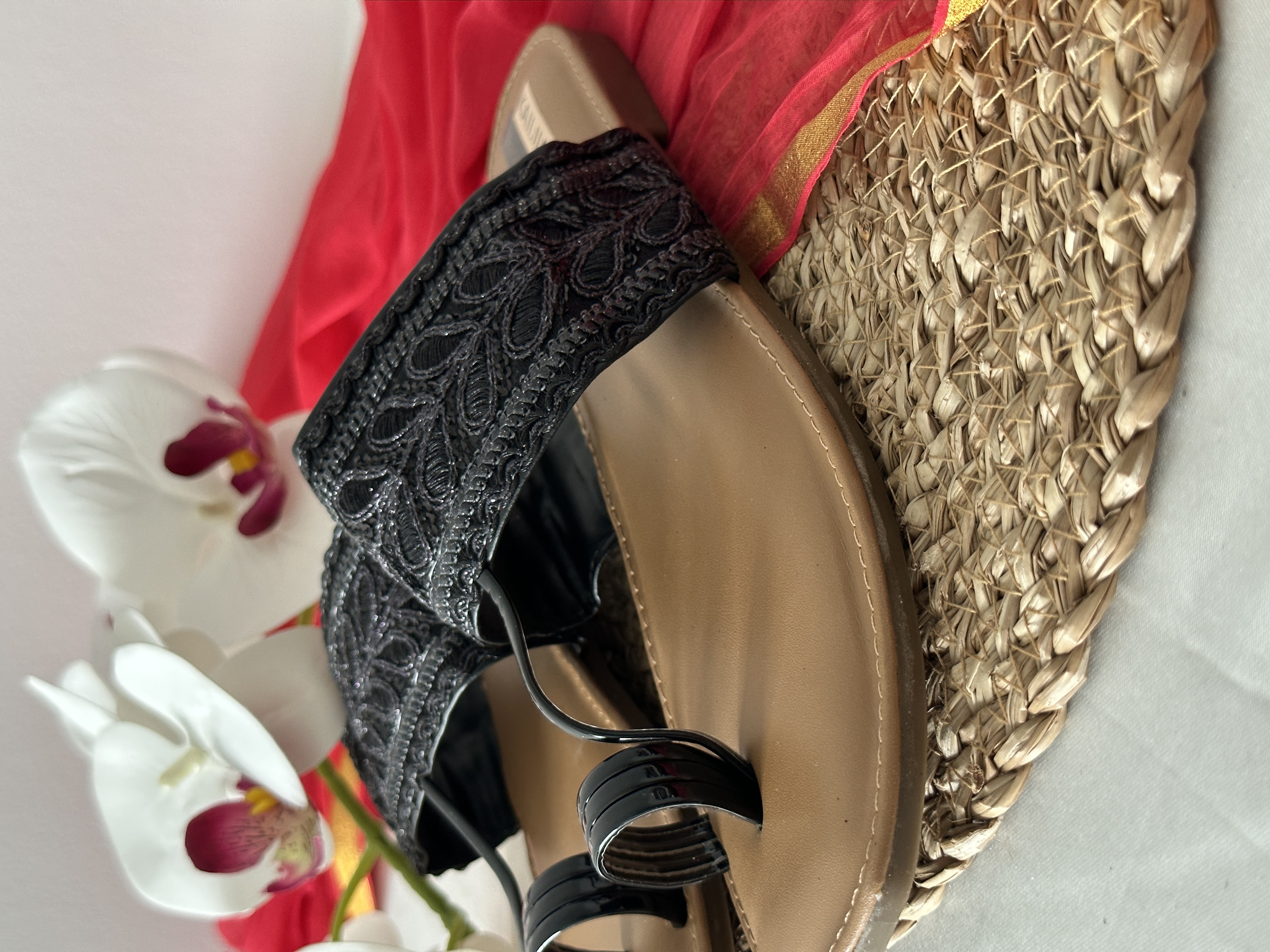 Black Kohlapuri Slip on Chappal