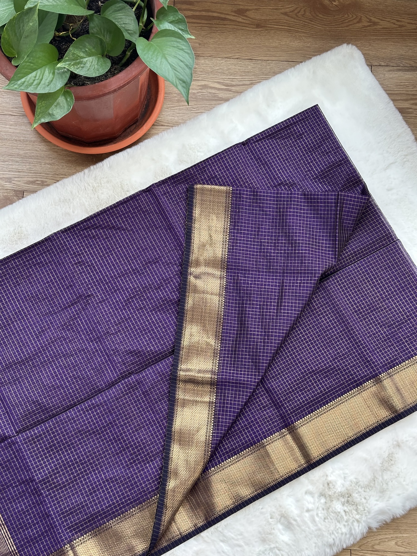 Maheshwari Handloom Check Saree