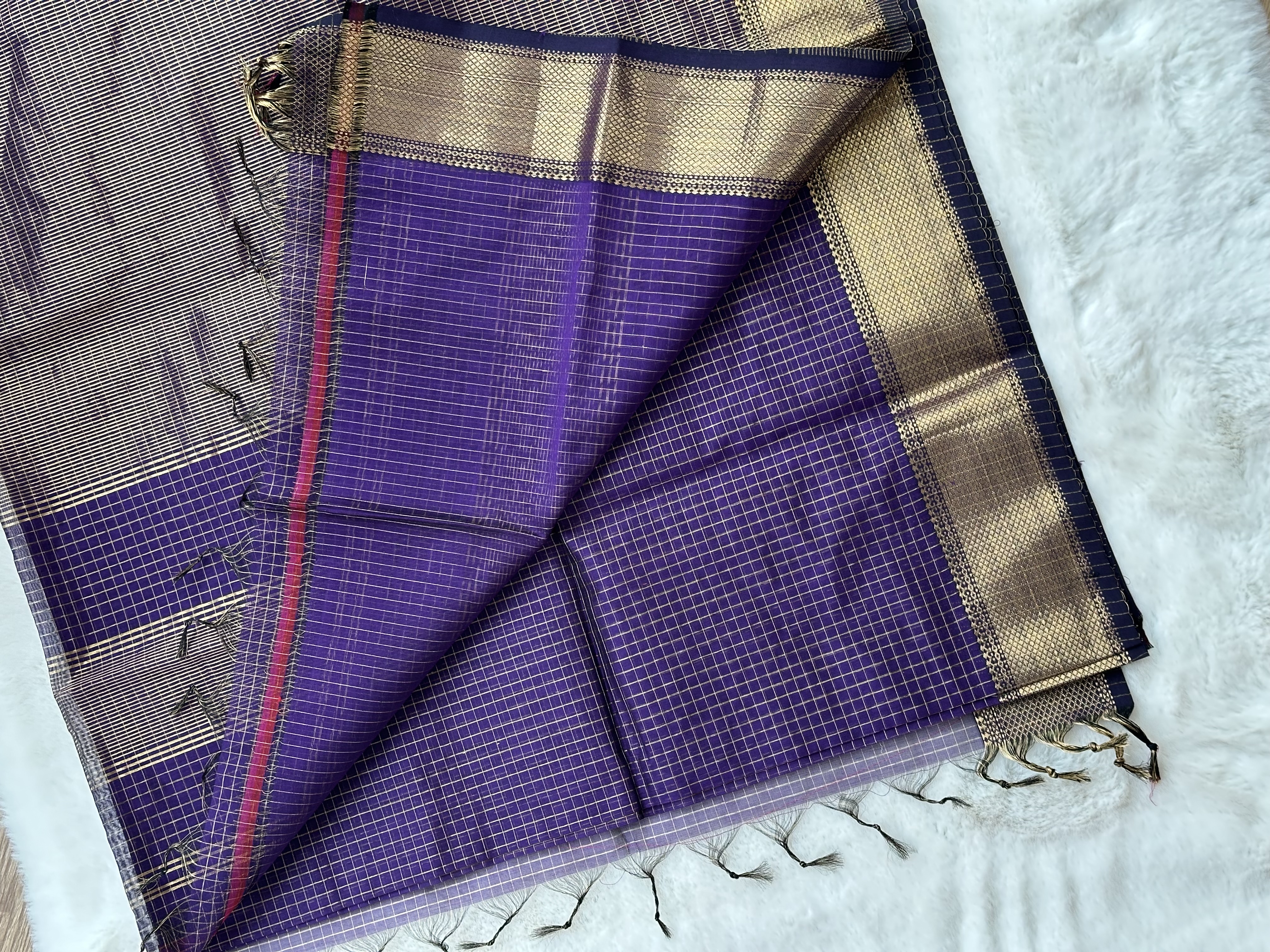 Maheshwari Handloom Check Saree