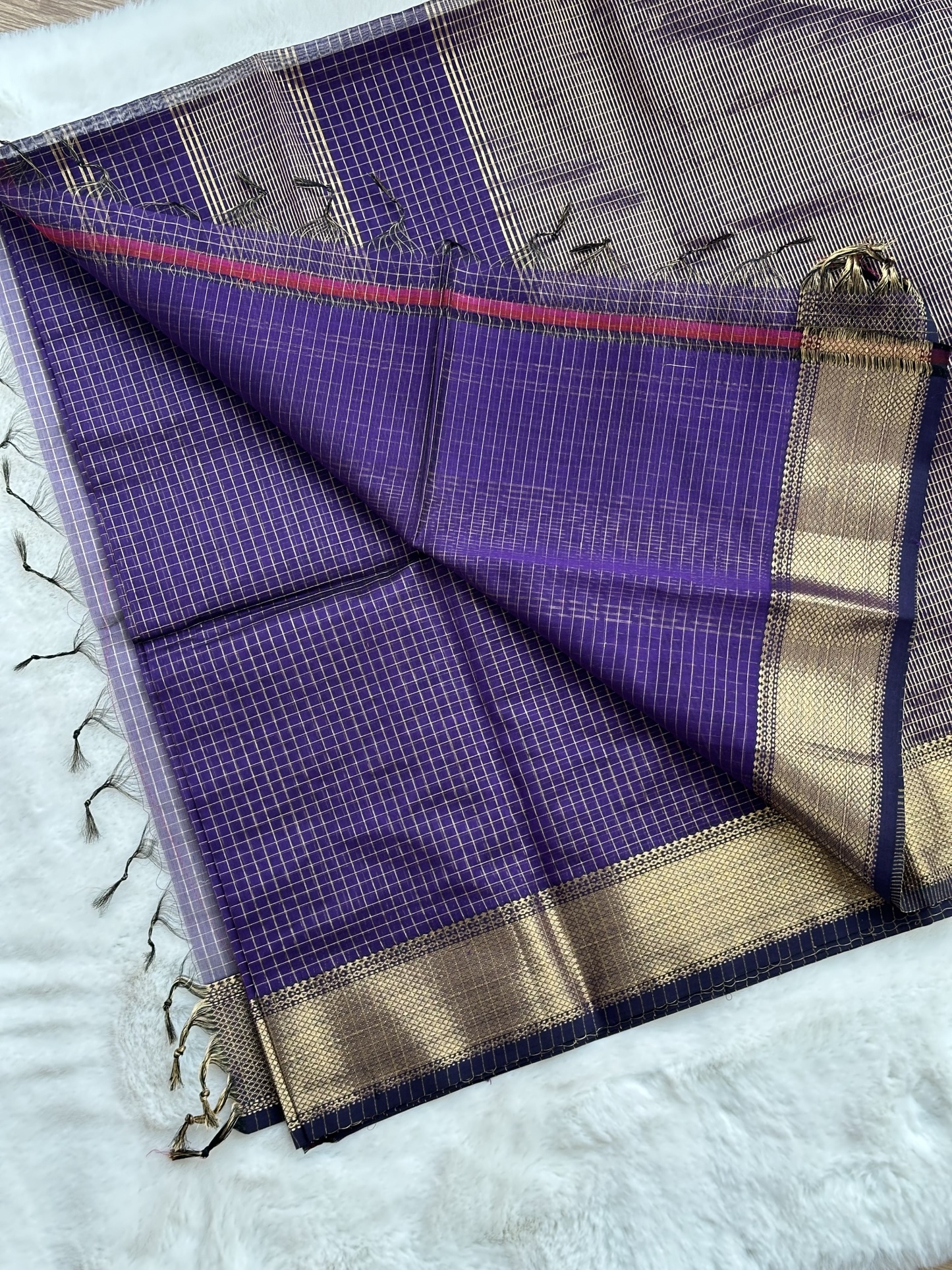 Maheshwari Handloom Check Saree