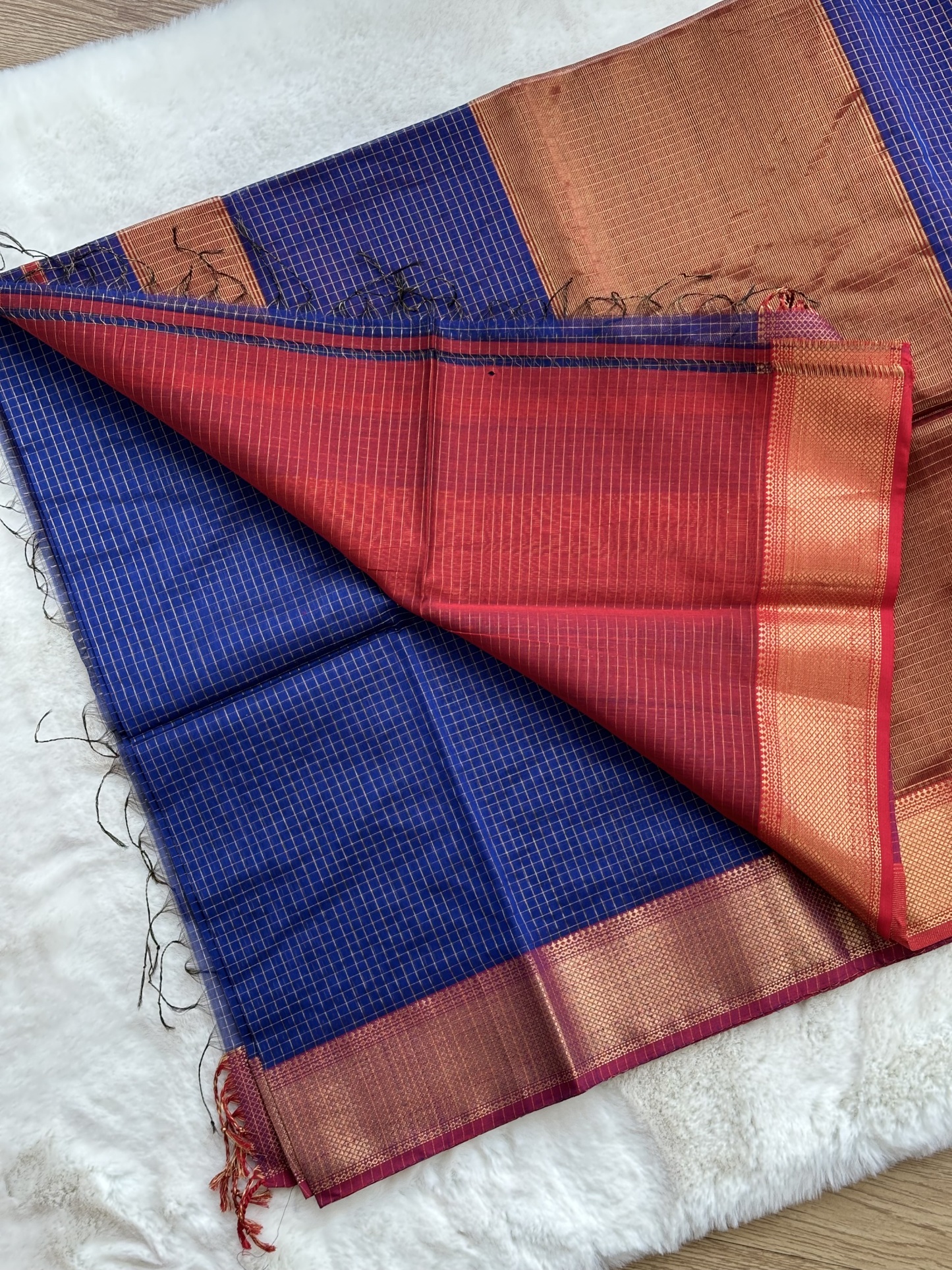 Maheshwari Handloom Check Saree