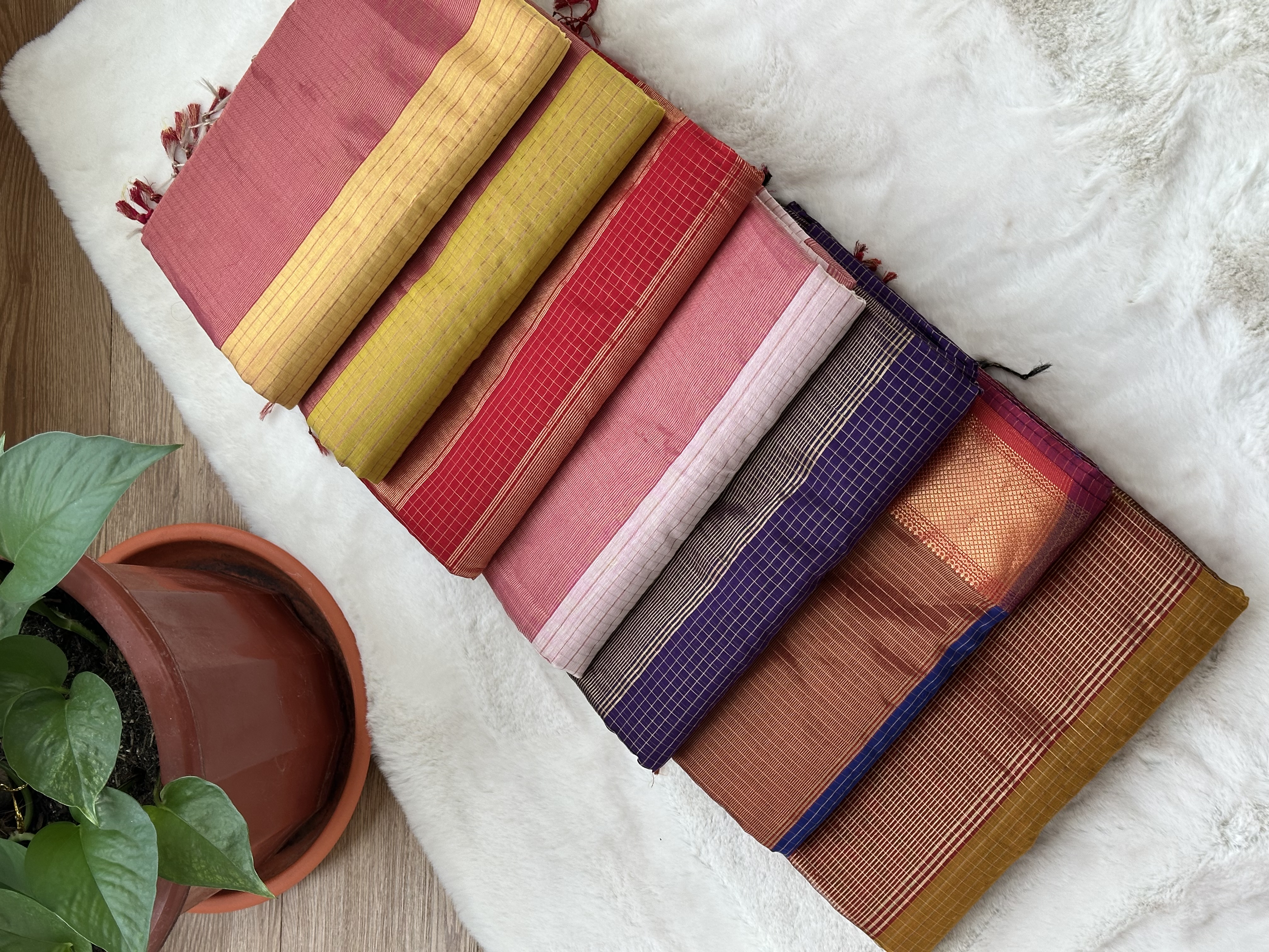 Maheshwari Handloom Check Saree