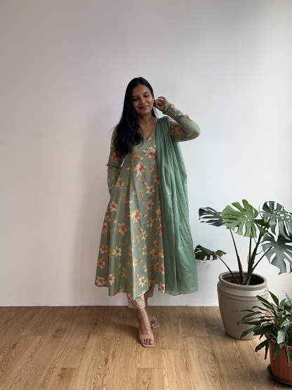 Lurex Anarkali Suit