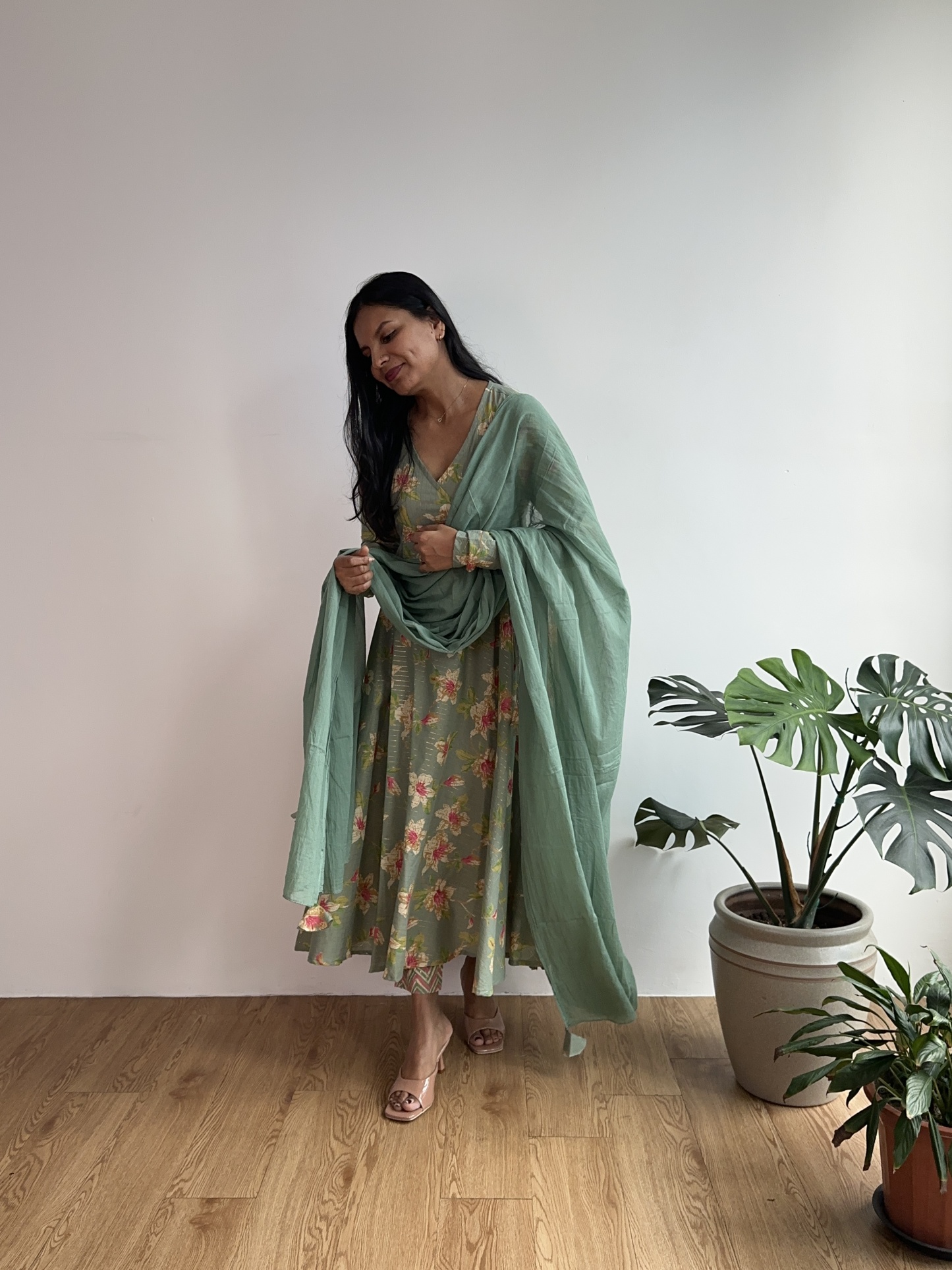 Lurex Anarkali Suit