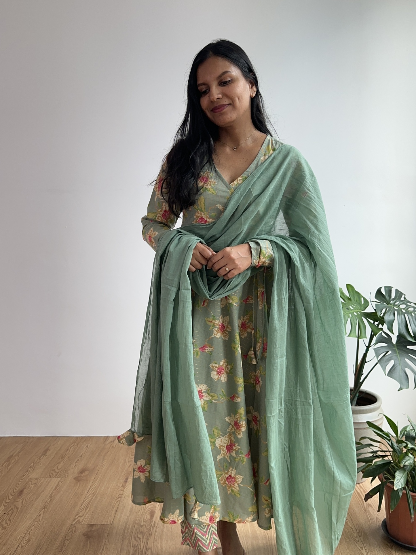 Lurex Anarkali Suit