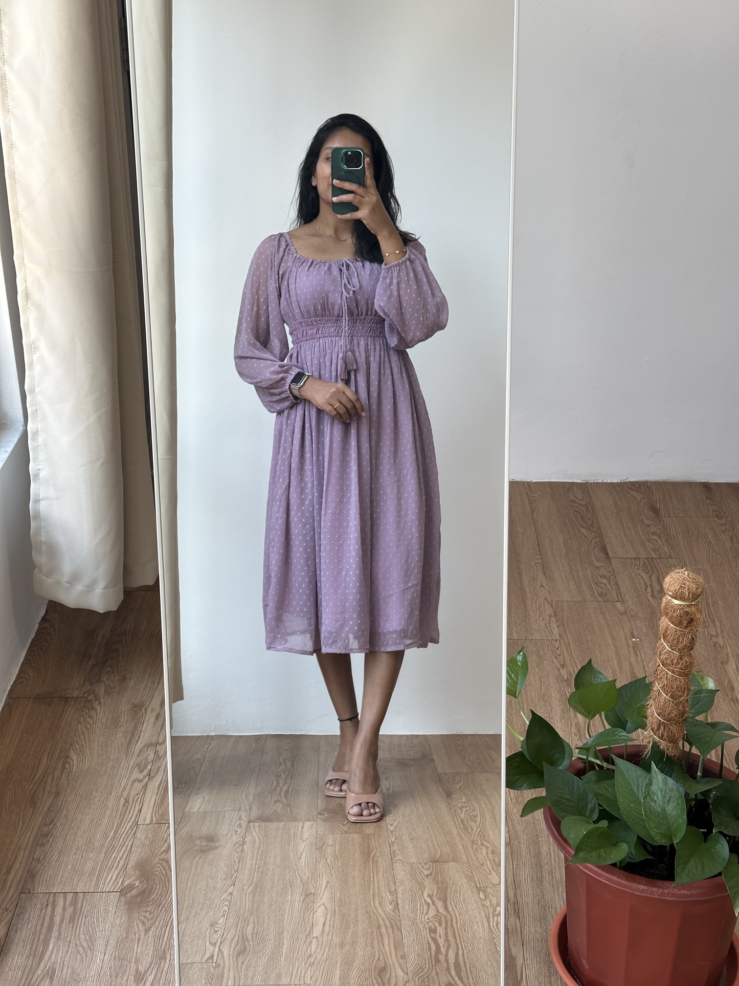 Dobby Chiffon Dress