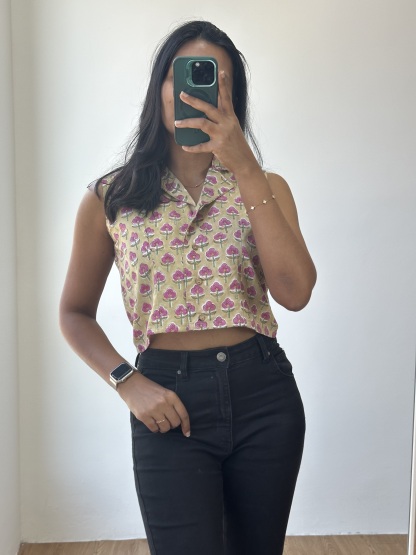 Collared Crop Top