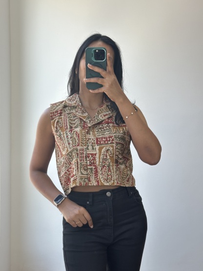 Collared Crop Top