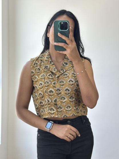 Collared Crop Top