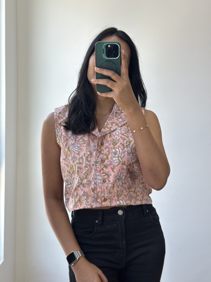 Collared Crop Top