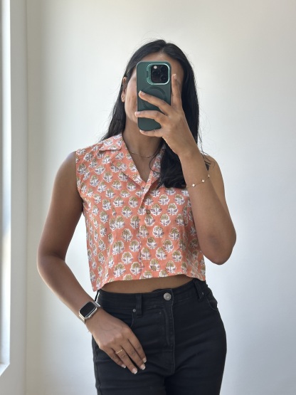 Collared Crop Top
