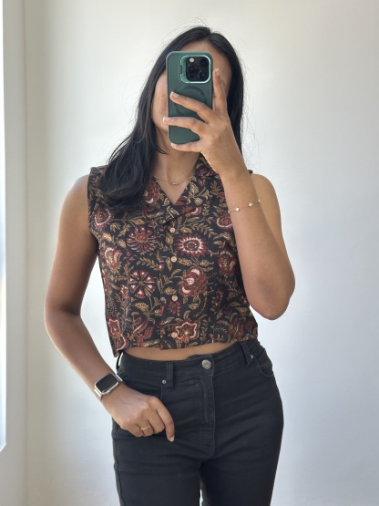 Collared Crop Top