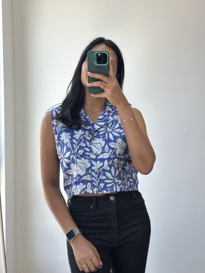 Collared Crop Top