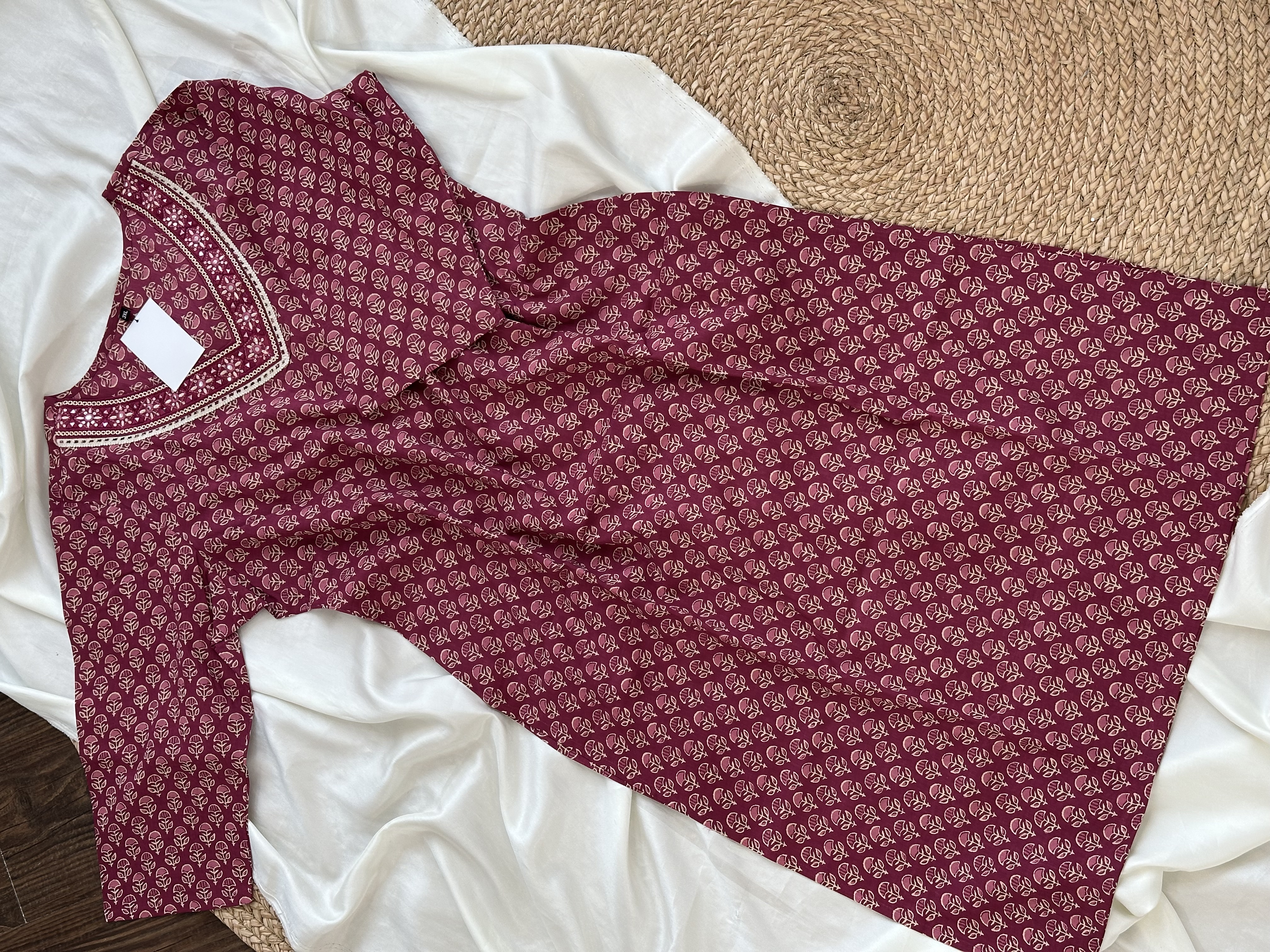 Foil Embroidered Kurti