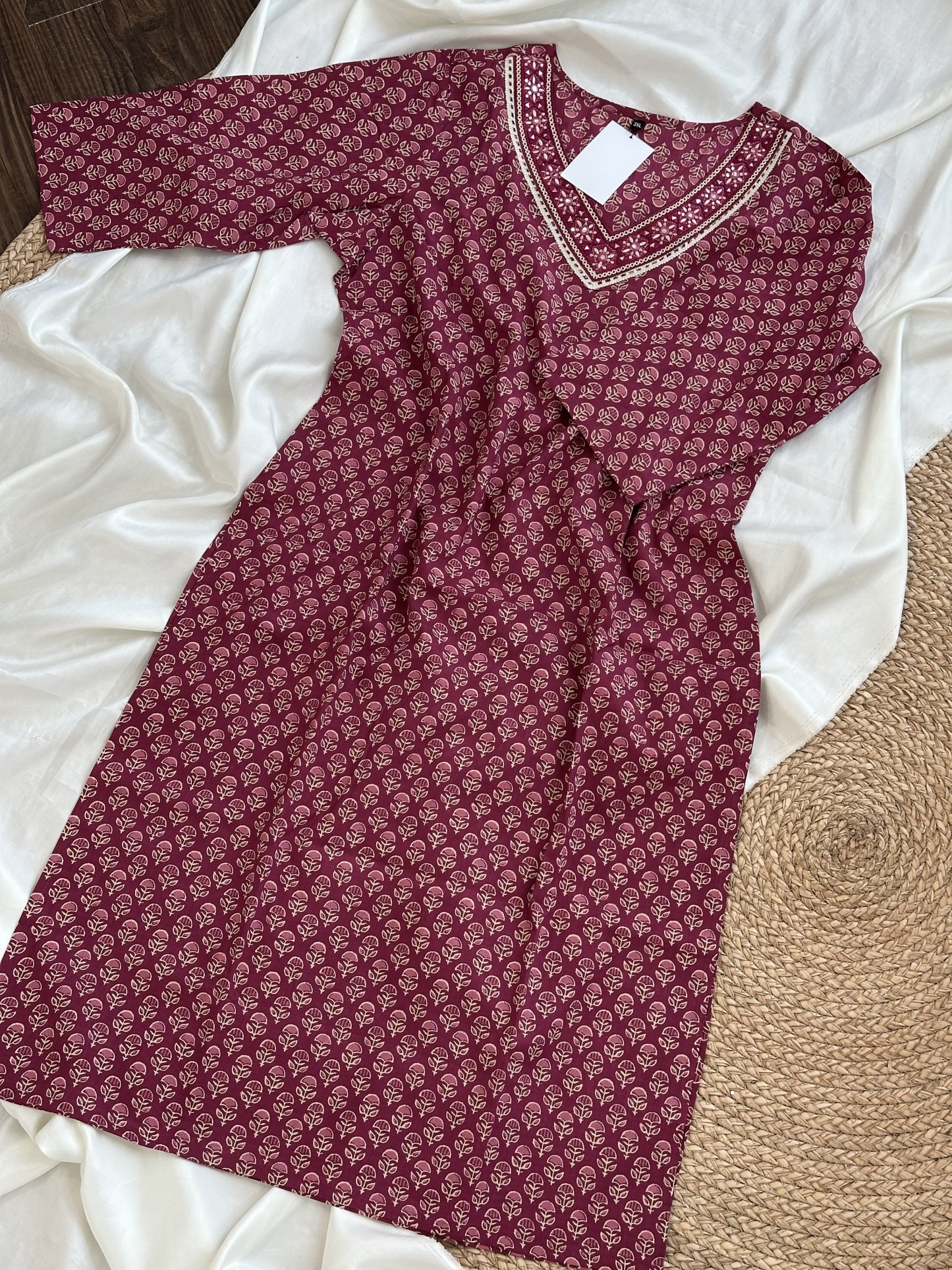 Foil Embroidered Kurti
