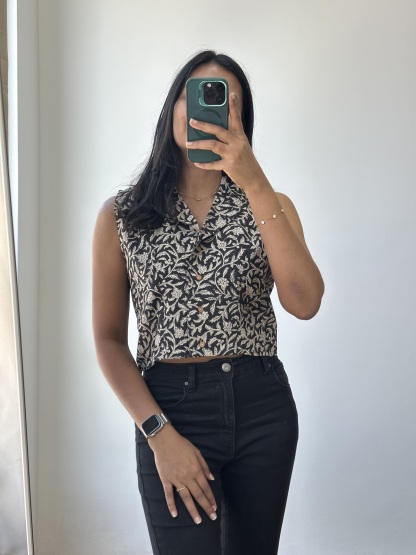 Collared Crop Top