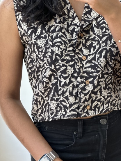 Collared Crop Top