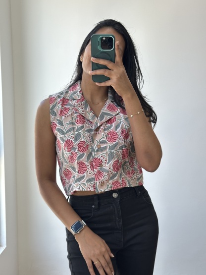 Collared Crop Top